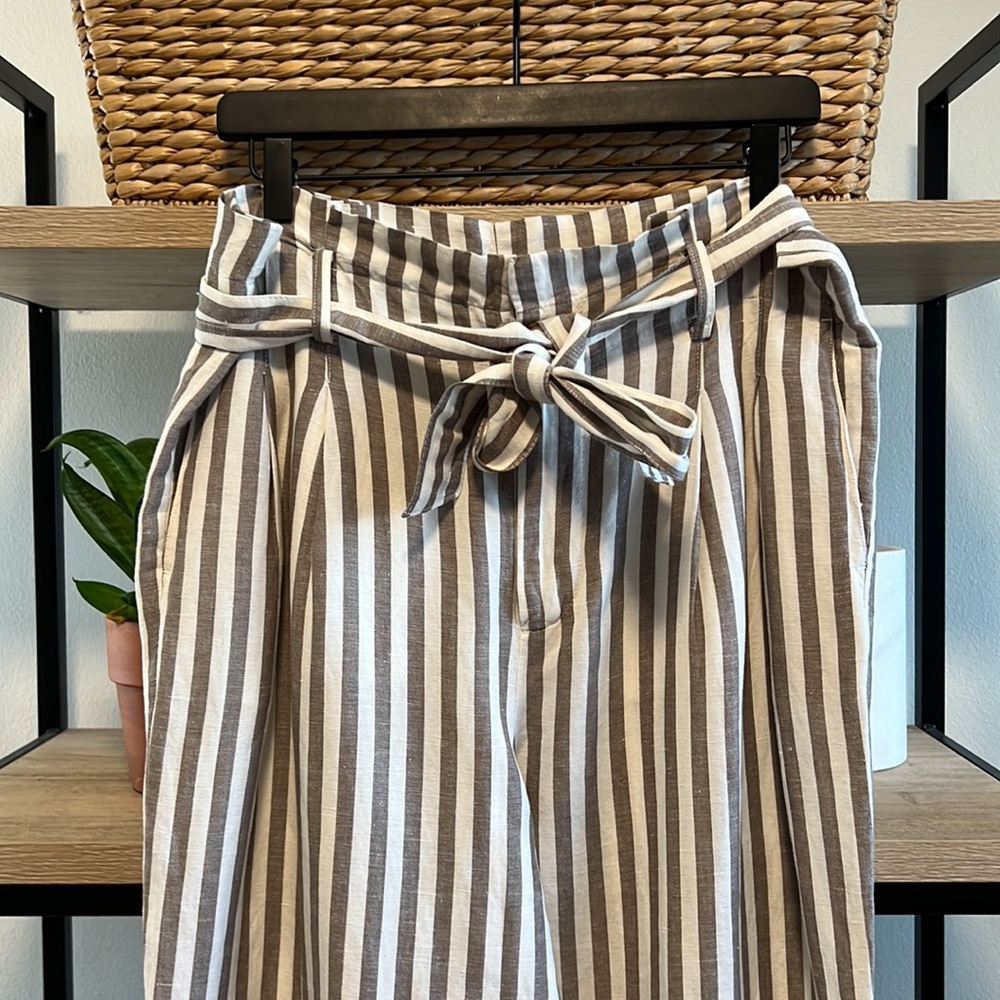 Madewell High-Rise Paper Bag Linen Blend Pant, 12 - Picture 4 of 13